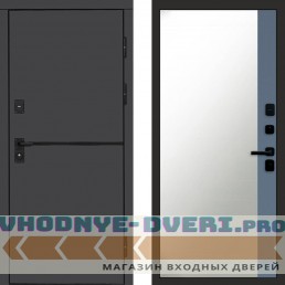 Входная дверь Тренд Графит Зеркало фацет Grey софт